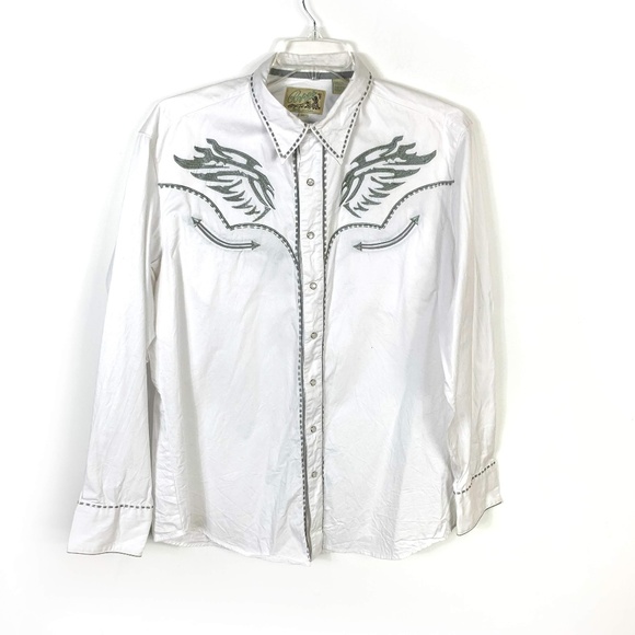 Roper Other - Roper White Western Embroidered Pearl Snaps Shirt